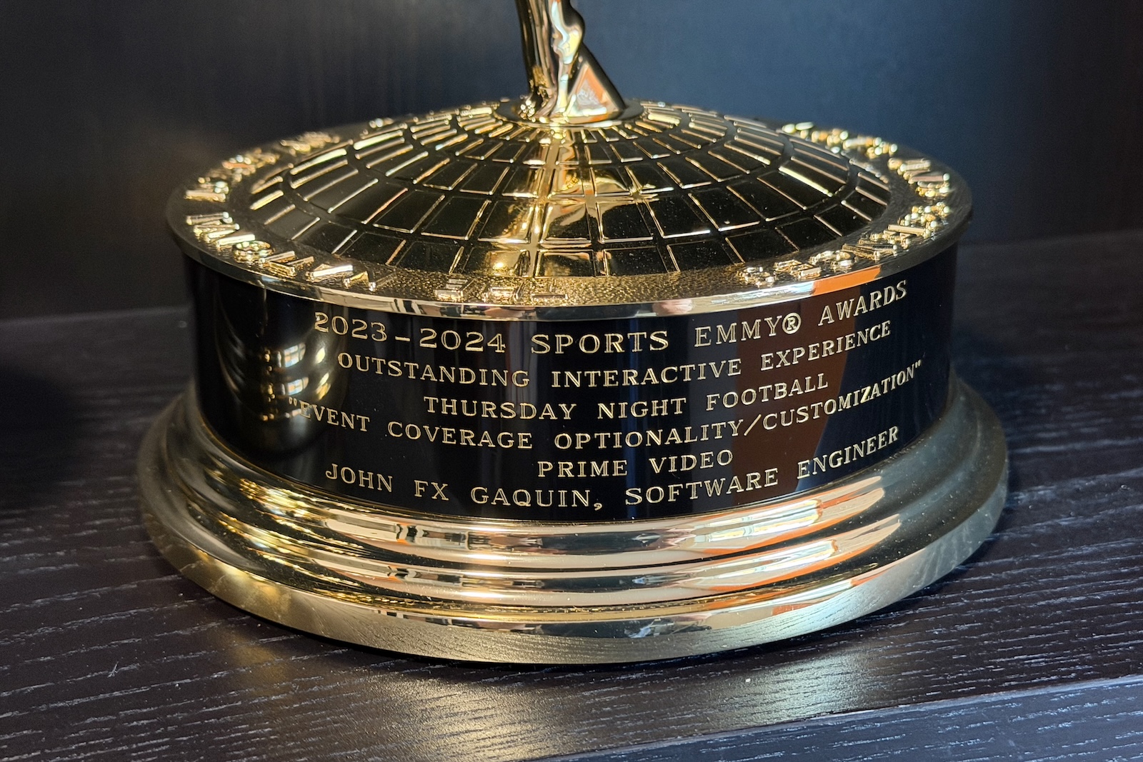 Emmy award name plaque