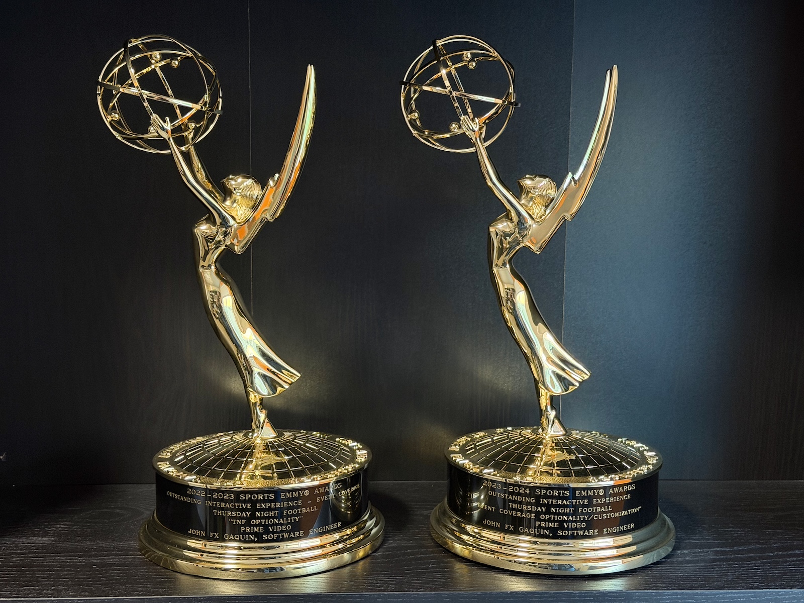 Two Sports Emmy statues